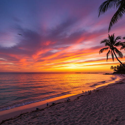 作品2：海岸日落