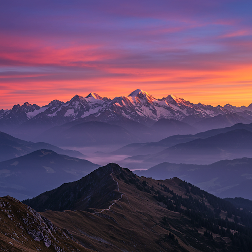 作品1：山峦晨曦